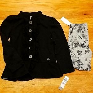 🔥NWT🔥 Calvin Klein 2 piece set, girls size 6